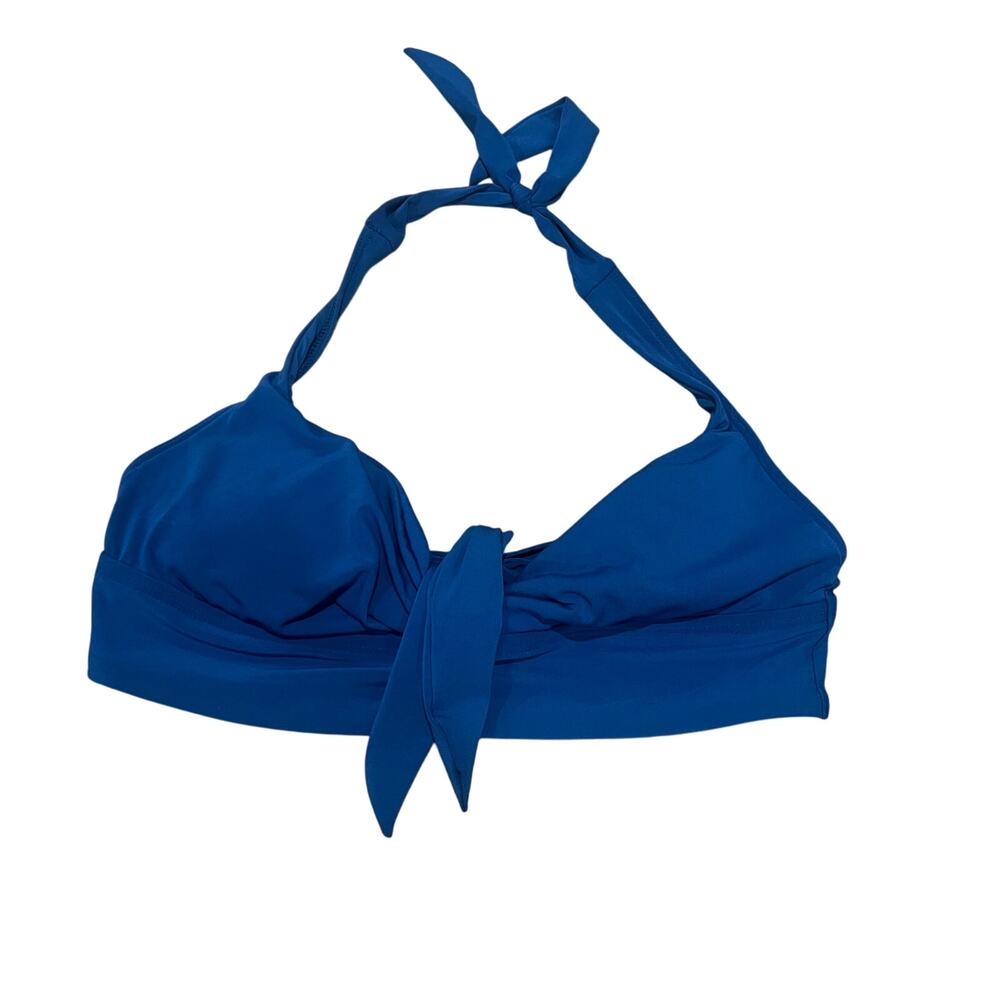 Robin Piccone Blue Front Tie Halter Swim top Large